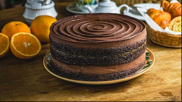 Bolo de chocolate da Feliciana Pães. Foto: Elvis Fernandes/Divulgação